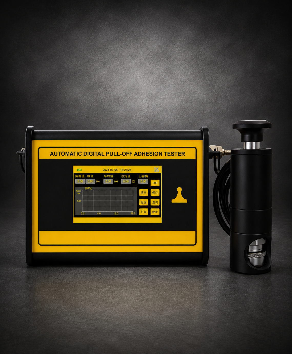 Digital pull off adhesion tester without screen touch