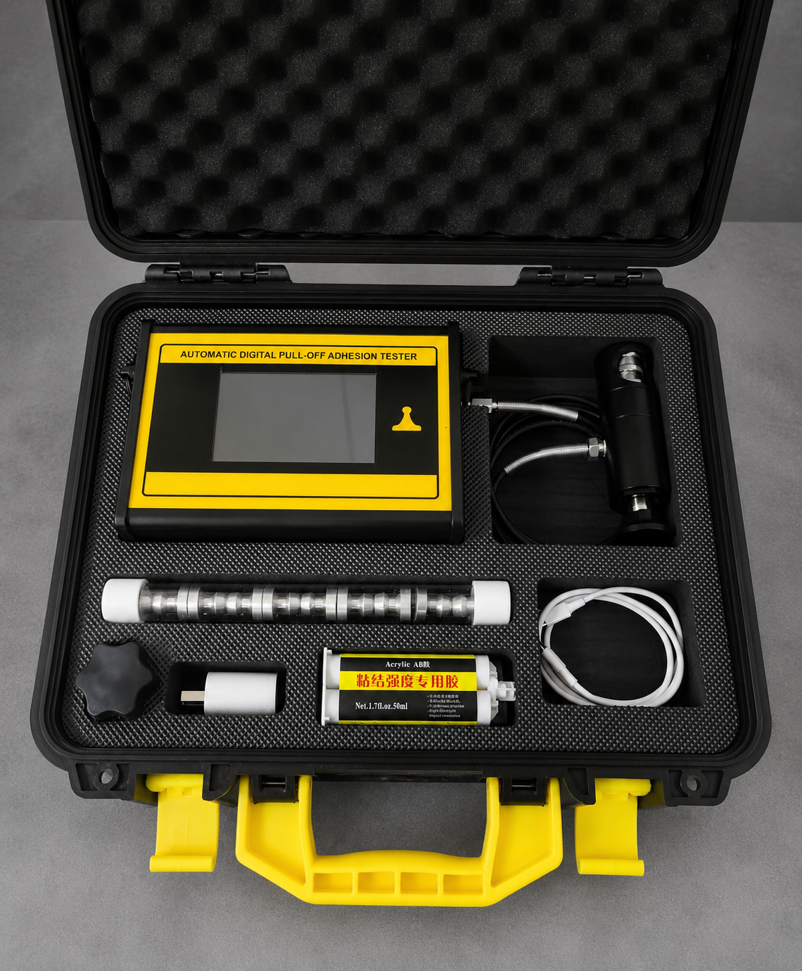 Digital pull off adhesion tester with screen touch